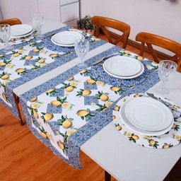 Caminho de Mesa Estampado Allegra 1 Peça 1,25m X 43cm 100% Poliéster - Limão - 4