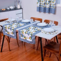 Caminho de Mesa Estampado Allegra 1 Peça 1,25m X 43cm 100% Poliéster - Limão - 3