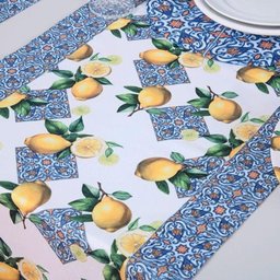 Caminho de Mesa Estampado Allegra 1 Peça 1,25m X 43cm 100% Poliéster - Limão - 5