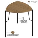 Ver imagem 3 de Mesa Lateral para Sala de Estar Baixa Pés Industrial Preto Alef I03 Louro - Lyam Decor