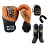 Kit Boxe Muay Thai Fheras New Top Luva+Bucal+Caneleira Free Tailandesa Laranja 009 - 1