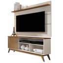 Ver imagem 2 de Rack com Painel Retrô para TV até 60 Polegadas MDF 136CMX133CM Pés em Madeira Maciça Malbec Wood