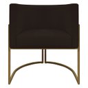 Ver imagem 5 de Kit 2 Poltronas Decorativas Recepção Luna Tecido Sintético Cores Base de Ferro Dourada