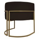 Ver mais imagens de Kit 2 Poltronas Decorativas Recepção Luna Tecido Sintético Cores Base de Ferro Dourada