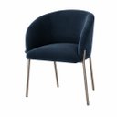 Ver imagem 1 de Poltrona Atena Base Fixa Pés em Metal Cinza Zari Decor: Veludo Azul