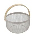 Ver imagem 1 de Cesta Decorativa de Metal com Alças 25cm 15679-pl