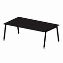 Ver imagem 1 de Mesa Reunião Escritório 6 Lugares 210x74cm Caixa de Tomadas e Pés Metal Industrial Executive Preto