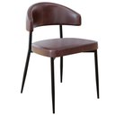 Ver imagem 1 de Cadeira Estofada para Sala de Jantar Serena Preto C01 Courino Café - Lyam Decor