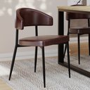 Ver imagem 2 de Cadeira Estofada para Sala de Jantar Serena Preto C01 Courino Café - Lyam Decor