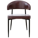 Ver imagem 3 de Cadeira Estofada para Sala de Jantar Serena Preto C01 Courino Café - Lyam Decor