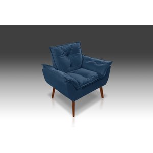 Poltrona Opala Suede Azul Marinho - Casa da Poltrona