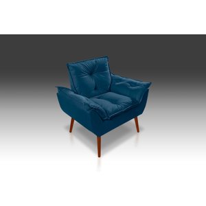 Poltrona Opala Suede Azul Marinho - Casa da Poltrona