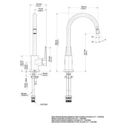 Torneira Miturador Monocromado para Cozinha 1/2 Lift Docol Cromado - 3 Torneira Miturador Monocromado para Cozinha 1/2 Lift Docol Cromado - 3