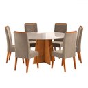 Ver imagem 2 de Mesa de Jantar 6 Lugares Córdoba com Vidro Mel/perola/off White - Panorama Móveis