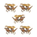 Ver imagem 1 de Kit 5 Jogos de Mesa Dobravel com 4 Cadeiras de Madeira 120x70 para Restaurante e Bar - Mel