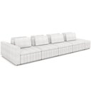 Ver imagem 1 de Sofá Ilha com Puff para Sala Living 425cm Amber M03 Bouclê Branco - Lyam Decor