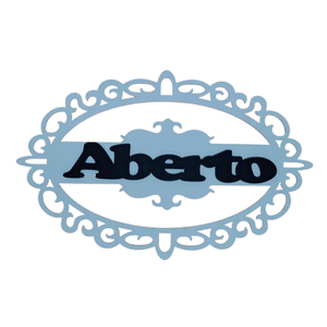 Enfeite para Portas- Aberto/fechado 100% Mdf Marrom Café/branco