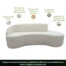 Sofá Curvo 2 Lugares 150cm Eron Braço Direito Bouclé Off White - Nexta Casa - 5