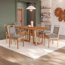 Ver imagem 1 de Conjunto Sala de Jantar Lina em Madeira Maciça 6 Cadeiras Boucle Cinza