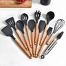 Kit Utensílios Cozinha 12 Peças Silicone - Cinza - 2