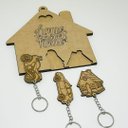 Ver imagem 3 de Porta Chaves com 3 Chaveiros Personalizados:1 Casa 2 Motos