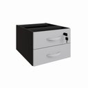 Ver imagem 3 de Gaveteiro Suspenso New City 2 Gavetas 33 cm Cinza Cristal/Preto Gebb Work