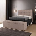 Ver imagem 1 de Cabeceira Rana e Calçadeira Alpha 160 para Cama Queen N-042 Linho Marrom Aradecor