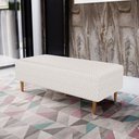 Ver imagem 1 de Puff Decorativos Sala de Estar Bali W01 Pés Palito 120x50cm Bouclê Cru - Lyam Decor