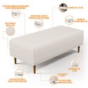 Ver imagem 3 de Puff Decorativos Sala de Estar Bali W01 Pés Palito 120x50cm Bouclê Cru - Lyam Decor