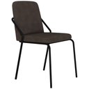 Ver imagem 1 de Cadeira Estofada para Sala de Jantar Loft Preto C01 Bouclê Marrom - Lyam Decor