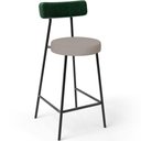 Ver imagem 1 de Banqueta Baixa Cozinha Sala Jantar Bancada Milão L02 Facto Verde Musgo Linho Bege - lyam decor