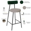 Ver imagem 3 de Banqueta Baixa Cozinha Sala Jantar Bancada Milão L02 Facto Verde Musgo Linho Bege - lyam decor