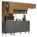 Ver imagem 1 de Cozinha Modulada 4 Pecas 250 Cm Mdp Alba Amendola Grafito Prime Demobile