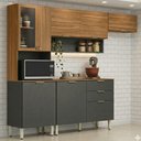 Ver imagem 2 de Cozinha Modulada 4 Pecas 250 Cm Mdp Alba Amendola Grafito Prime Demobile