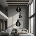 Ver imagem 2 de Lustre Pendente para Sala Pé Direito Duplo Sp-Drop Preto