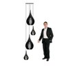 Lustre Pendente para Sala Pé Direito Duplo Sp-drop Preto - 4