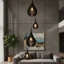 Ver imagem 6 de Lustre Pendente para Sala Pé Direito Duplo Sp-Drop Preto