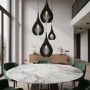 Ver imagem 1 de Lustre Pendente para Sala Pé Direito Duplo Sp-Drop Preto