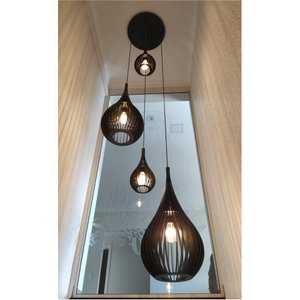 Lustre Pendente para Sala Pé Direito Duplo Sp-drop Preto