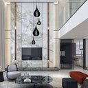 Ver imagem 6 de Lustre Pendente para Sala Pé Direito Duplo Sp-drop Preto