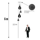 Ver imagem 3 de Lustre Pendente para Sala Pé Direito Duplo Sp-drop Preto