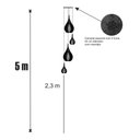 Ver imagem 4 de Lustre Pendente para Sala Pé Direito Duplo Sp-Drop Preto