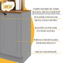 Ver imagem 6 de Cozinha Modulada 6 Peças 1 Cristaleira com Vidro 2 Balcão com Tampo 3 Aéreos 100% MDF com Rodapé Bari Cinza/Titânio Fosco
