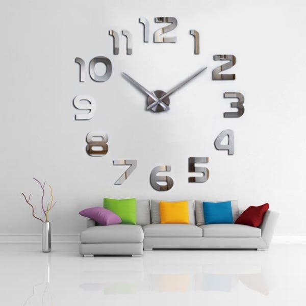 Relógio 3D Grande Decorativo Parede Escritório Casa Sala - 1