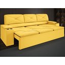 Ver imagem 1 de Sofá com Porta Copos Retrátil e Reclinável Pop 2,05m Velosuede Canario - Netsofas