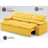 Sofá com Porta Copos Retrátil e Reclinável Pop 2,05m Velosuede Canario - Netsofas - 3