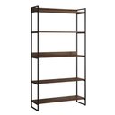 Ver imagem 2 de Estante Industrial Guaecá 180x95 Multiuso para Biblioteca em Casa Sala e Quarto - Preto/imbuia