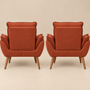 Ver imagem 3 de Kit 02 Poltrona Decorativa Opala Suede Terracota Sala Quarto Clinica Recepção