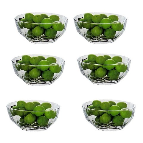 Jogo De Sobremesa Tigela Petisco Bowl 6 Peças Em Vidro 250ml