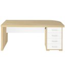 Ver imagem 3 de Mesa para Escritório Home Office Gaveteiro Direito Atria Executiva A02 Carvalho Branco - Lyam Decor